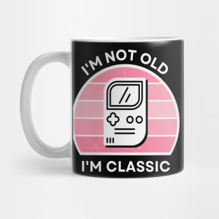 I'm not old, I'm Classic | Handheld Console | Retro Hardware | Vintage Sunset | Gamer girl | '80s '90s Video Gaming Mug